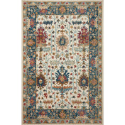 Area Rug, 7 ft 9 in x 9 ft 9 in, Hand-Tufted Wool in Ivory and Blue