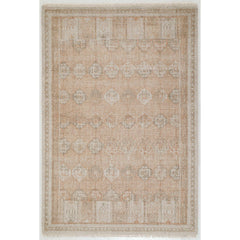 Area Rug, 7 Ft 9 In x 9 Ft 9 In, Neutral Wool with Geometric Pattern