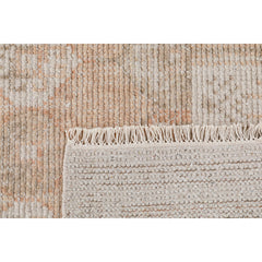 Area Rug, 7 Ft 9 In x 9 Ft 9 In, Neutral Wool with Geometric Pattern