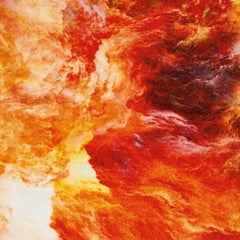 Area Rug, 7 ft 9 in x 9 ft 9 in with Orange Abstract Design