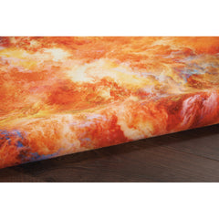 Area Rug, 7 ft 9 in x 9 ft 9 in with Orange Abstract Design