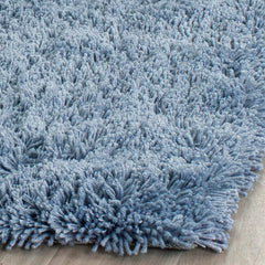 Area Rug, 7 Ft Square in Light Blue Polyester