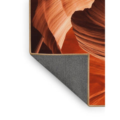 Area Rug, 7 Ft x 10 Ft Rectangle in Orange with Cotton and Polyester