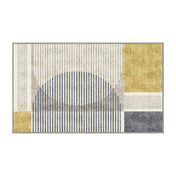 Area Rug, 7 x 9 ft in Beige and Gray Chenille Polyester