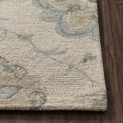 Area Rug, 7' x 9', Ivory Hand-Tufted Wool with Cotton Backing