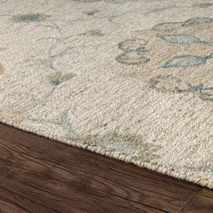 Area Rug, 7' x 9', Ivory Hand-Tufted Wool with Cotton Backing
