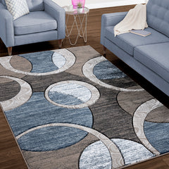 Area Rug, 8'1" x 10'5" with Brown/Gray Geometric Pattern