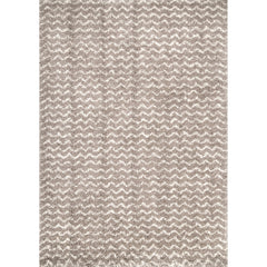 Area Rug, 8'10" x 12', Cream with Chevron Pattern