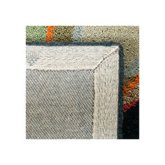 Area Rug, 8'3" x 11', Black Wool with Geometric Pattern