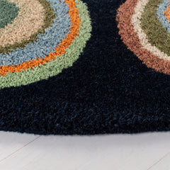 Area Rug, 8'3" x 11', Black Wool with Geometric Pattern