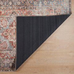 Area Rug, 8'4" x 11'6" with Blue, Red and Brown Medallion Pattern