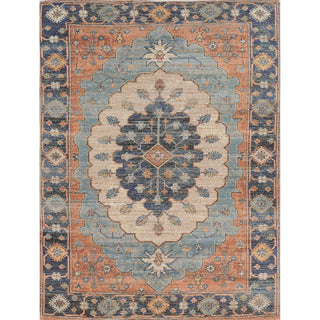 Area Rug, 8'6" x 11'6", Blue Hand-Woven Jute and Polyester