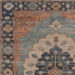 Area Rug, 8'6" x 11'6", Blue Hand-Woven Jute and Polyester
