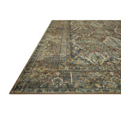 Area Rug, 8'6" x 11'6", Blue Polyester with Oriental Pattern
