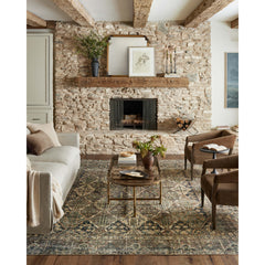 Area Rug, 8'6" x 11'6", Blue Polyester with Oriental Pattern