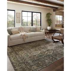 Area Rug, 8'6" x 11'6", Blue Polyester with Oriental Pattern
