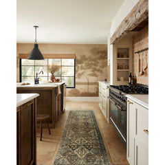Area Rug, 8'6" x 11'6", Blue Polyester with Oriental Pattern