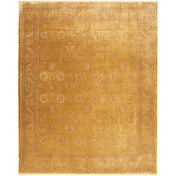 Area Rug, 8'6" x 11'6", Gold with Floral Pattern