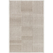 Area Rug, 8'6" x 11'6" in Beige and Brown Checkered Wool