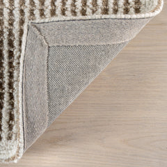 Area Rug, 8'6" x 11'6" in Beige and Brown Checkered Wool