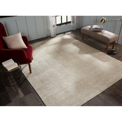 Area Rug, 8'6" x 11'6" in Beige Wool and Viscose