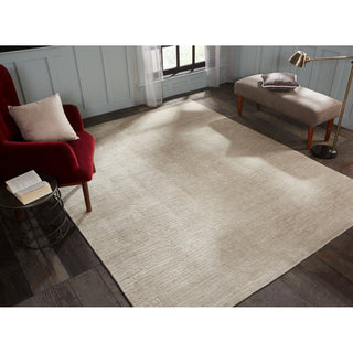 Area Rug, 8'6" x 11'6" in Beige Wool and Viscose