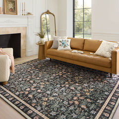 Area Rug, 8'6" x 11'6" in Green/Black/Beige Polyester