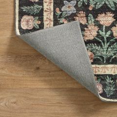 Area Rug, 8'6" x 11'6" in Green/Black/Beige Polyester