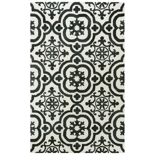 Area Rug, 8'6" x 11'6" in Ivory/Black with Wool and Polyester