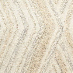 Area Rug, 8'6" x 11'6", Ivory Wool with Geometric Pattern