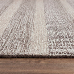 Area Rug, 8'6" x 11'6" with Brown Striped Wool