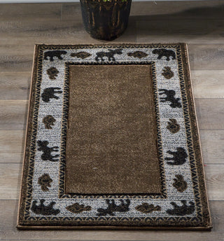 Area Rug, 8 ft 1 in x 10 ft 5 in, Brown Animal Print