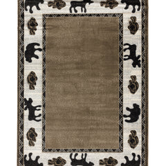 Area Rug, 8 ft 1 in x 10 ft 5 in, Brown Animal Print