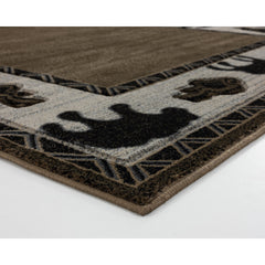 Area Rug, 8 ft 1 in x 10 ft 5 in, Brown Animal Print