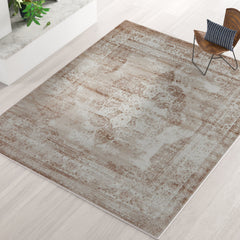 Area Rug, 8 ft 1 in x 11 ft, Beige Polypropylene with Jute Backing