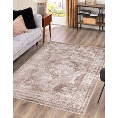 Area Rug, 8 ft 1 in x 11 ft, Beige Polypropylene with Jute Backing