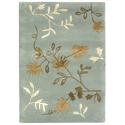 Area Rug, 8 ft 3 in x 11 ft, Floral in Light Blue, Ivory and Green