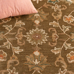 Area Rug, 8 Ft 3 In x 11 Ft with Sage and Gold Hand-Tufted Wool