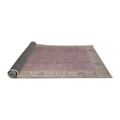 Area Rug, 8 Ft Square, Purple with Wool and Polyester Blend
