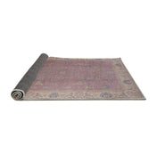 Area Rug, 8 Ft Square, Purple with Wool and Polyester Blend