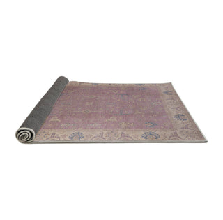 Area Rug, 8 Ft Square, Purple with Wool and Polyester Blend