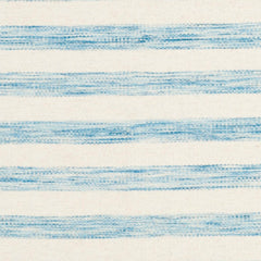 Area Rug, 8 Ft x 10 Ft, Aqua/Ivory Striped Cotton and Wool