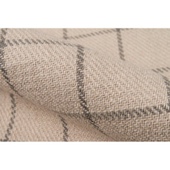Area Rug, 8 ft x 10 ft, Beige Plaid Wool