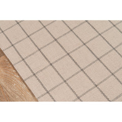 Area Rug, 8 ft x 10 ft, Beige Plaid Wool