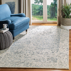Area Rug, 8 ft x 10 ft, Charcoal with Hand Woven Wool and Cotton