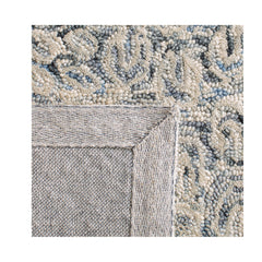 Area Rug, 8 ft x 10 ft, Charcoal with Hand Woven Wool and Cotton
