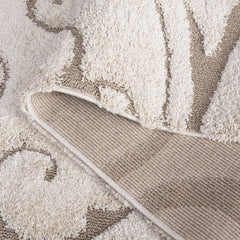 Area Rug, 8 Ft x 10 Ft, Cream and Beige Floral
