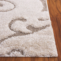 Area Rug, 8 Ft x 10 Ft, Cream and Beige Floral