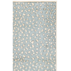 Area Rug, 8 ft x 10 ft, Cream and Spruce with Animal Print