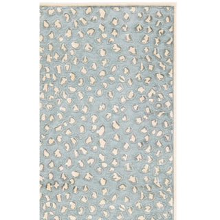 Area Rug, 8 ft x 10 ft, Cream and Spruce with Animal Print